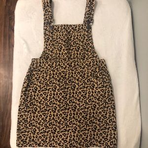 Cheetah pattern overall dress